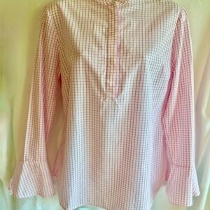 Banana Republic Pink Checkered Blouse